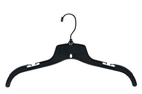Nahanco 25500bhmg חולצה פלסטיק/קולב שמלה עם וו מסתובב שחור וכתפיים ללא החלקה מעוצבות, משקל כבד, 17 , שחור