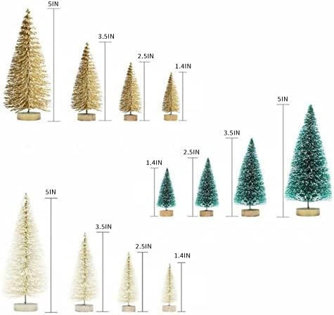8 יחידות 4.92/3.35/2.56/1.77 אינץ 'עץ חג המולד מיני עץ אורן קטן שהונח במסיבת שולחן העבודה ביתי לקישוט השנה החדשה