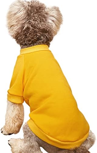 סוודר כלבים לכלבים קטנים בגדים לחתול חורפי חם לבוש סווטשירט סווטשירט סכינים סריגים בגדים חתלתולים כלבים, צהוב, קטן