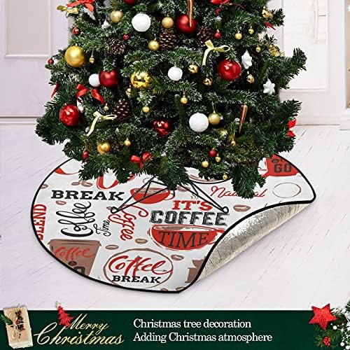 אוסף כוס קפה עץ חג המולד מחצלת עץ עמיד למים שטיח מחצלת מחצלת מתחת לאביזר עץ חג המולד למגן לרצפת עץ קשה 28 אינץ '