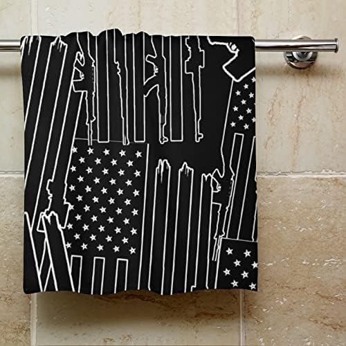 דגל אמריקאי עם מקלעים מגבות מגבות מגבות פרימיום מטל כביסה מטלית לשטוף למלון ספא וחדר אמבטיה