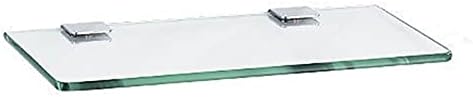 מדף צף קיר אמבטיה QFFL עם סוגר נירוסטה, מדפי זכוכית בגודל 8 אינץ ', למגורים ומסדרון