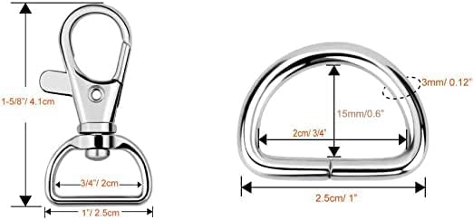 WAFJAMF מתכת טבעת וו טבעת תפזורת אבזם אבזם סובב וטבעת D לא מתווכחת- מושלמת