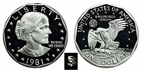 1981 S Susan B. Anthony סוג 1 הוכחה דולר דולר דולר מושלם ללא מחזור ארהב