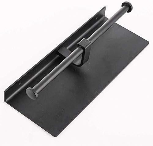 מחזיק נייר טואלט כפול רול כפול עם מדף טלפון, מתקן לרקמות אמבטיה קיר רכוב מאט שחור
