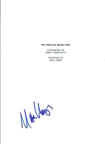 מארק ווב חתום על חתימה על סקריפט הסרט המדהים של ספיידרמן המדהים COA VD