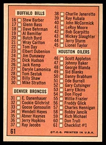 1966 Topps 61 רשימת בדיקה 1 לשעבר