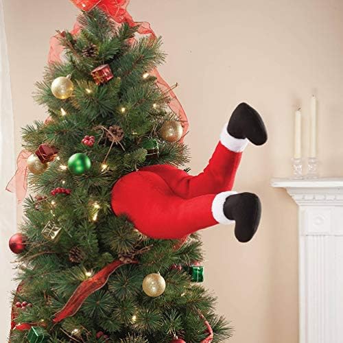 Heallily חג המולד שדון רגליים ממולאות קישוטי עץ תקועים קישוטי טופר מקורה בעיטות חג מולד מונפש