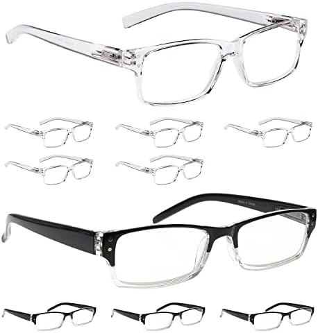 לור 6 חבילות ברור קריאת משקפיים + 4 חבילות שחור ברור קריאת משקפיים