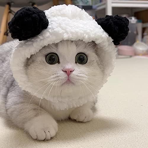 תלבושת חתול חמודה של ג'ויטי כובע דוב חם לחתול כובע דוב ראש חיות מחמד רך מתכוונן לכלב כלב חתול