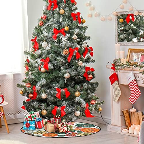 ViseSunny צבעוני ריאליסטי בשל דלעת עץ חג המולד מחצלת עץ עץ מחצלת מגן רצפה מגן עץ סופג מחצלת מגש להגנת רצפה סתיו חג ההודיה חג המולד חג המולד