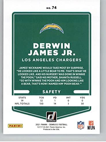 2021 דונרוס 74 דרווין ג'יימס ג'וניור לוס אנג'לס מטענים NFL כרטיס כדורגל NM-MT