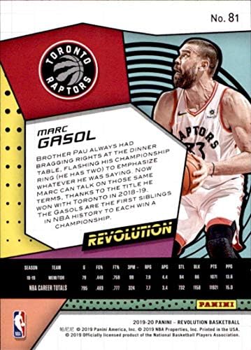 מהפכת פאניני 2019-20 81 מארק גאסול טורונטו ראפטורס NBA כרטיס מסחר בכדורסל