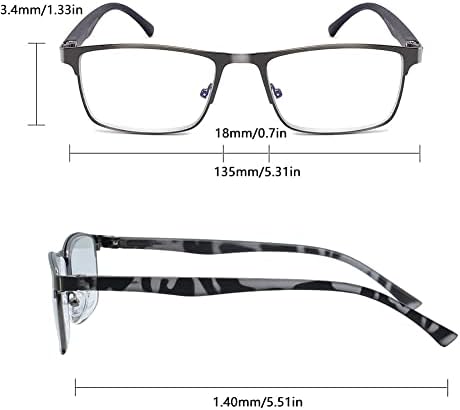 זוקסקי 3 מארז קריאת משקפיים לגברים כחול אור חסימת קורא