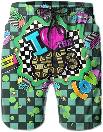 וינטג 'שנות ה -80 שנות ה -90 ממפיס גזעי שחייה בקיץ גלישה בקיץ מכנסיים קצרים בקצרים של מכנסיים יבשים מהירים עם רירית רשת וכיסים