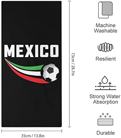 דגל מקסיקו כדורגל מגבות יד מגבות פנים וגוף שטיפת גוף מטליות רחיצה רכות עם חמוד מודפס למלון מטבח אמבטיה