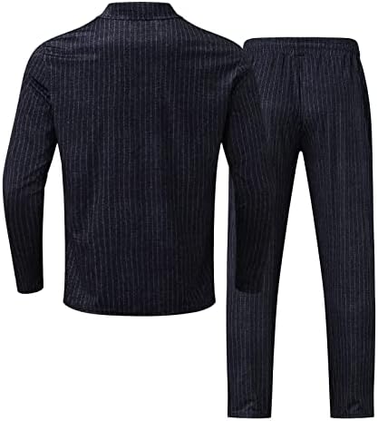 חליפות מסלול לגברים כפתור 2 חלקים למעלה פס מזדמן של גברים שני חתיכות סטים רוכסן צווארון רוכסן מכנסיים מכנסיים מכנסיים