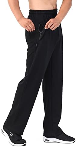 רוכסן קדמי של Zoulee גברים מכנסי ספורט במכנסי טרנינג מכנסיים מכנסיים