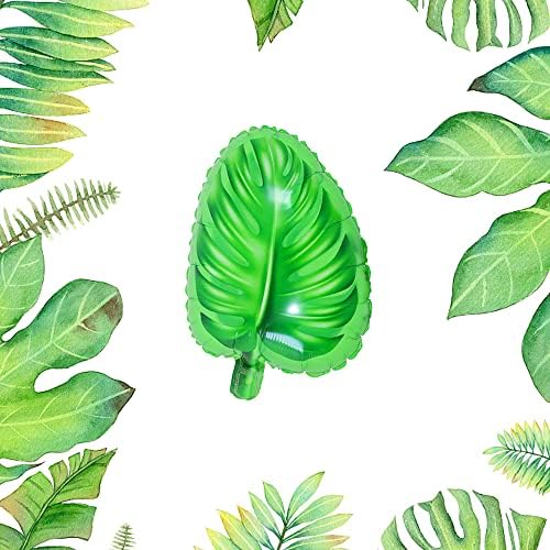 בלוני העלים של הורואיוס צב הוואי צב ירוק בצורת עלים בצורת בלוני מיילר לקיץ חוף מקלחת לתינוק עלה נושאי עלות מסיבה ליום הולדת ציוד 18 אינץ '5 יחידות