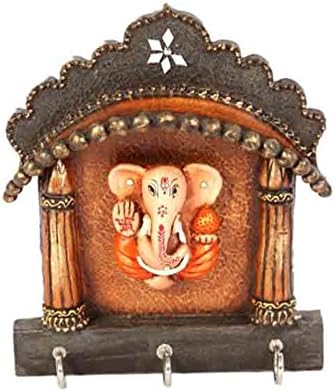 אופנה Bizz Hizz Lord Ganesha מעץ קיר מעץ מחזיק מפתח קולב מפתח