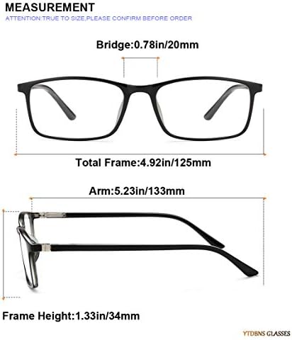 קריאת כחול אור חסימת משקפיים-2 מארז מחשב קוראי גברים נשים אביב ציר שחור/אפור, 1.0