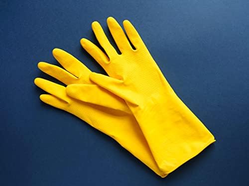 סטדמקס 3 זוגות צהוב ניקוי צלחת כפפות, מקצועי טבעי גומי לטקס כפפות, מטבח לשטיפת כלים כפפות