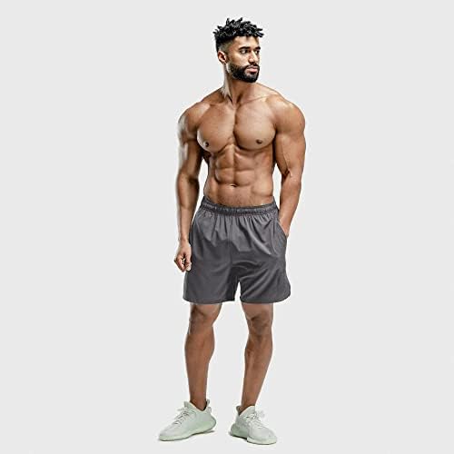מכנסיים קצרים של YKB לגברים מהיר אימון יבש אימון אתלטי מכנסי כושר לגברים פיתוח גוף קל משקל עם כיסים