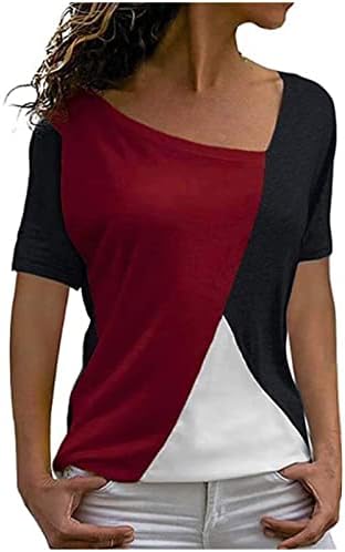 בנות קיץ סתיו נגד חולצה בצוואר שרוול קצר 2023 בגדים בראנץ 'בראנץ' חולצת טשטורה לנשים Y2 Y2