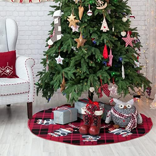 חצאית עץ חג המולד בחורף, מחצלת בסיס עץ משובץ חג המולד, מחצלת קישוטי חג המולד של סנטה קלאוס 30 x30.