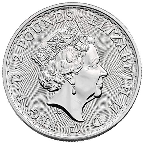 2022 בריטניה 1 OZ סילבר בריטי מטבע מטבע בריטניה מבריק - המלכה אליזבת השנייה על קילו פנים ללא סירוג