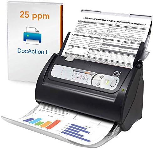 Plustek PS186 סורק מסמכים שולחן עבודה, עם מזין מסמכים אוטומטיים של 50 עמודים. עבור חלונות 7/8/10/11