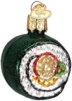 קישוטי חג המולד של העולם הישן: סושי גליל זכוכית מפוצצת קישוטים לעץ חג המולד