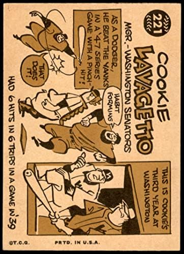 1960 Topps 221 Cookie Lavagetto וושינגטון סנאטורים כרטיסי דין 5 - סנאטורים לשעבר