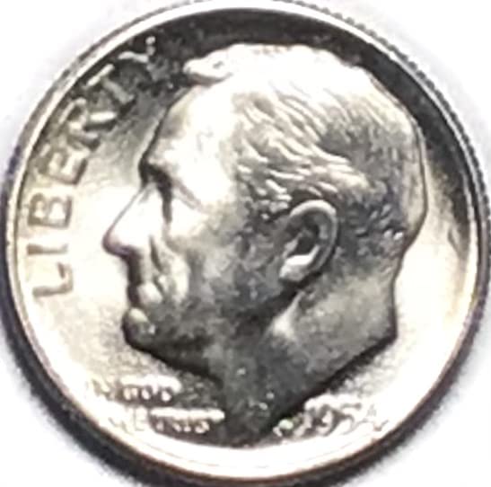 1954 S Roosevelt Silver Dime מוכר מדינת מנטה