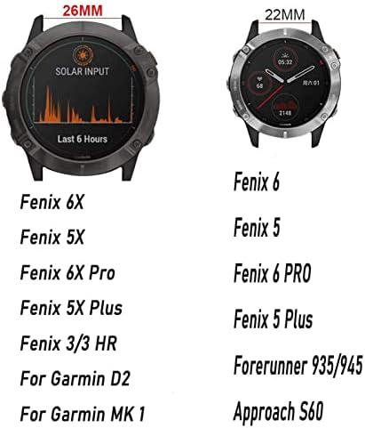 Dzhtus 20 26 ממ ספורט שעון שעון עבור Garmin Fenix ​​6x 6 Pro 5x 5 פלוס 3 HR Forerunner 935 945 רצועות שחרור מהירות מהירות קלות