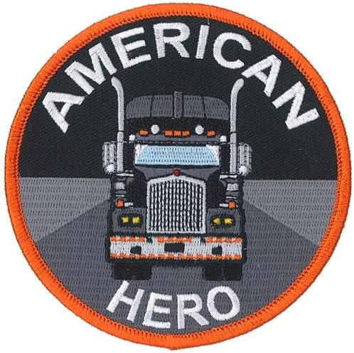 טלאי גיבור אמריקאי - לוגו משאיות, חוט גבוה ריון ברזל פטריוטי על חום אטום גיבוי תפירה - 4 סיבוב