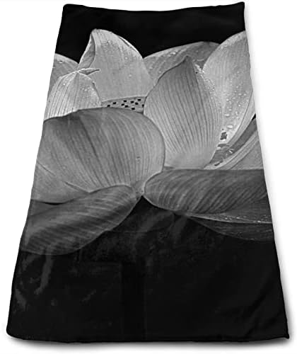 מגבת לוטוס בשחור לבן מגבת מיקרופייבר מגבת אורחת קישוטי אמבטיה ביתיים מגבת אצבעות אצבעות עם ספיגה גבוהה