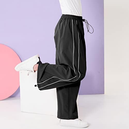 מכנסי מצנח רולנקו למכנסי מטען Y2K עם כיסים Harajuku מכנסיים מכנסיים 4-14 שנים