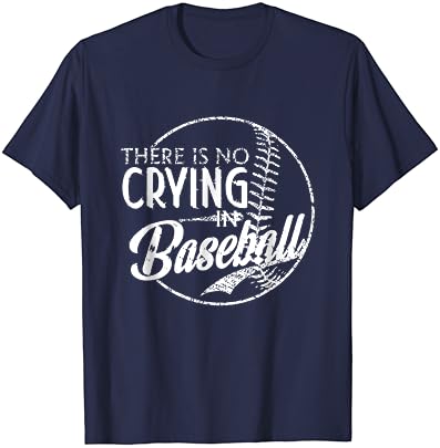 אין בכי בספורט בייסבול חולצת טריקו בייסבול מצחיקה