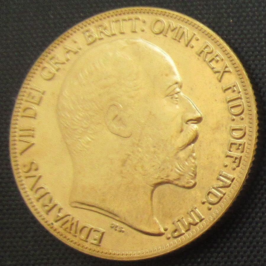 בריטניה £ 5 1902 העתק זר מצופה זהב מטבע זיכרון
