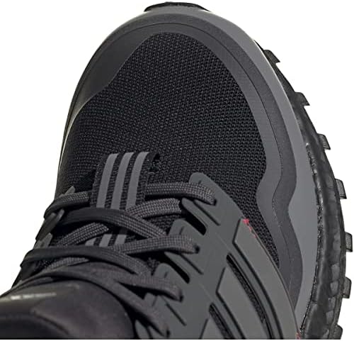 Adidas Mens Ultraboost All נעלי ריצה של שביל השטח, ליבה אדומה עם שלושת זעזועים שחור-אפור, 10