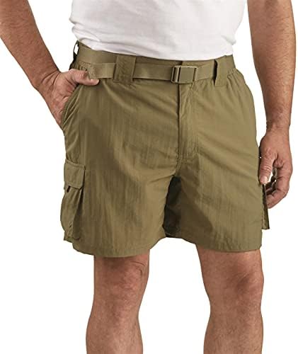 מכנסיים קצרים של נהר הרוק של הגברים עם כיסים, מזדמנים, טרקלין, טיולים רגליים, קמפינג, ברמודות קיץ, מרווה, W 2xl L 10
