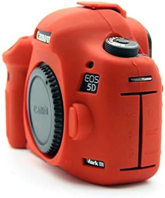 קייס מצלמה סיליקון מקצועי גומי דיור מגן כיסוי עבור קנון אוס 5 ד מארק השלישי, 5 ד, 5 ד מצלמה דיגיטלית - אדום