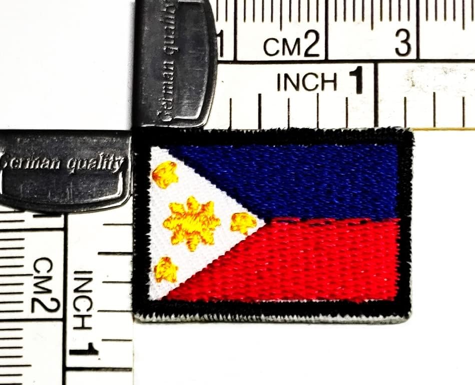 קליינפלוס 0. 6 על 1.1 אינץ'. מיני פיליפינים דגל תיקון צבאי טקטי דגל סמל אחיד תלבושות לתפור ברזל על תיקוני המדינה לאומי דגל רקום אפליקציות תג