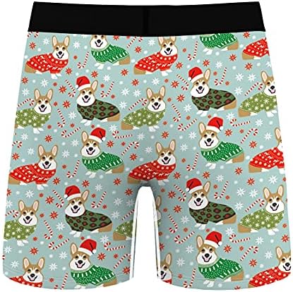 תחתונים סקסיים לגברים שובבים לסקס/לשחק חג המולד U Bulge Patties Boxer Shorts Shorts חידוש תחתונים גבריים ארוטיים