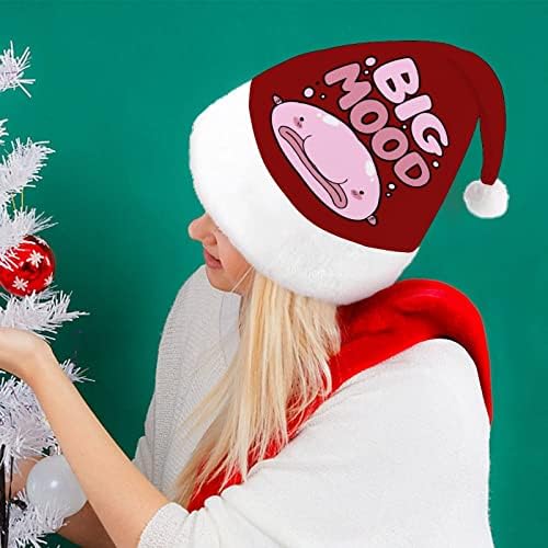 מצב רוח גדולה ורוד דגי בועה חג המולד כובע סנטה כובע מצחיק חג המולד כובעי חג מסיבת כובעי עבור נשים / גברים