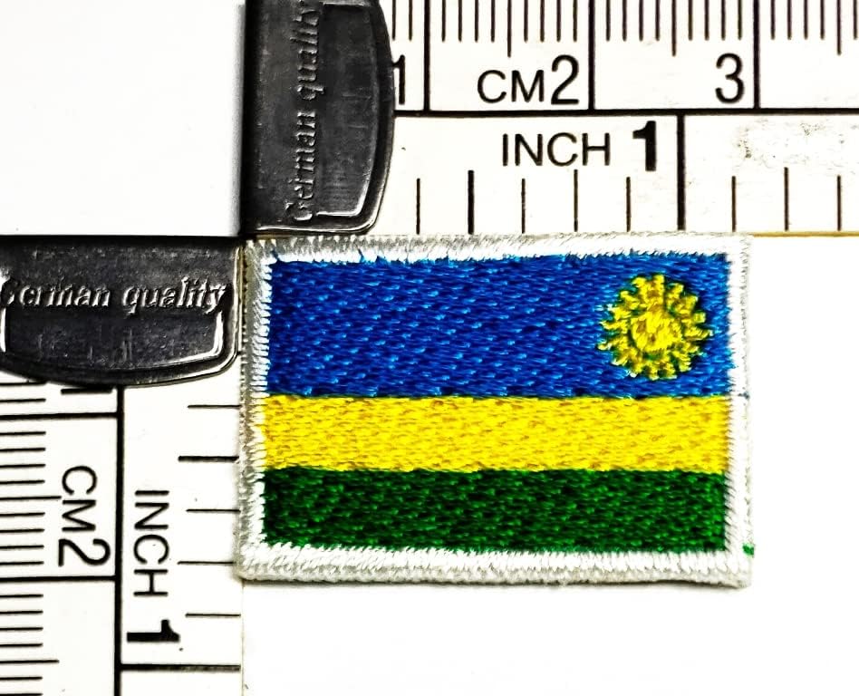 קליינפלוס 0. 6 על 1.1 אינץ'. מיני רואנדה דגל תיקוני דגל המדינה תיקון עבור עשה זאת בעצמך תלבושות סמל אחיד טקטי צבאי דגל כיכר צורת רקום אפליקצית תג